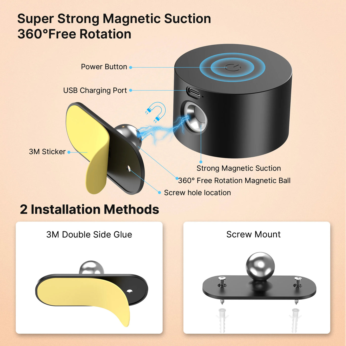 Modern LED Wall Sconces Lamp with USB Charging Port - Touch Controlled Spot Light