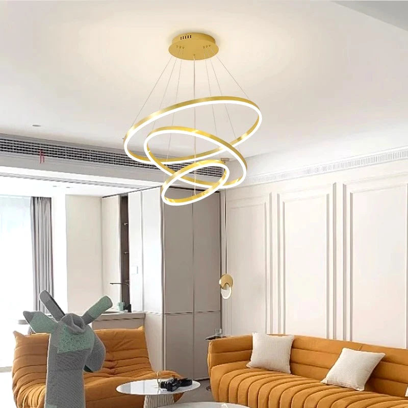 Contemporary Ring Ceiling Chandeliers: Elevate Dining and Living Spaces with Stylish Pendant Light Fixtures