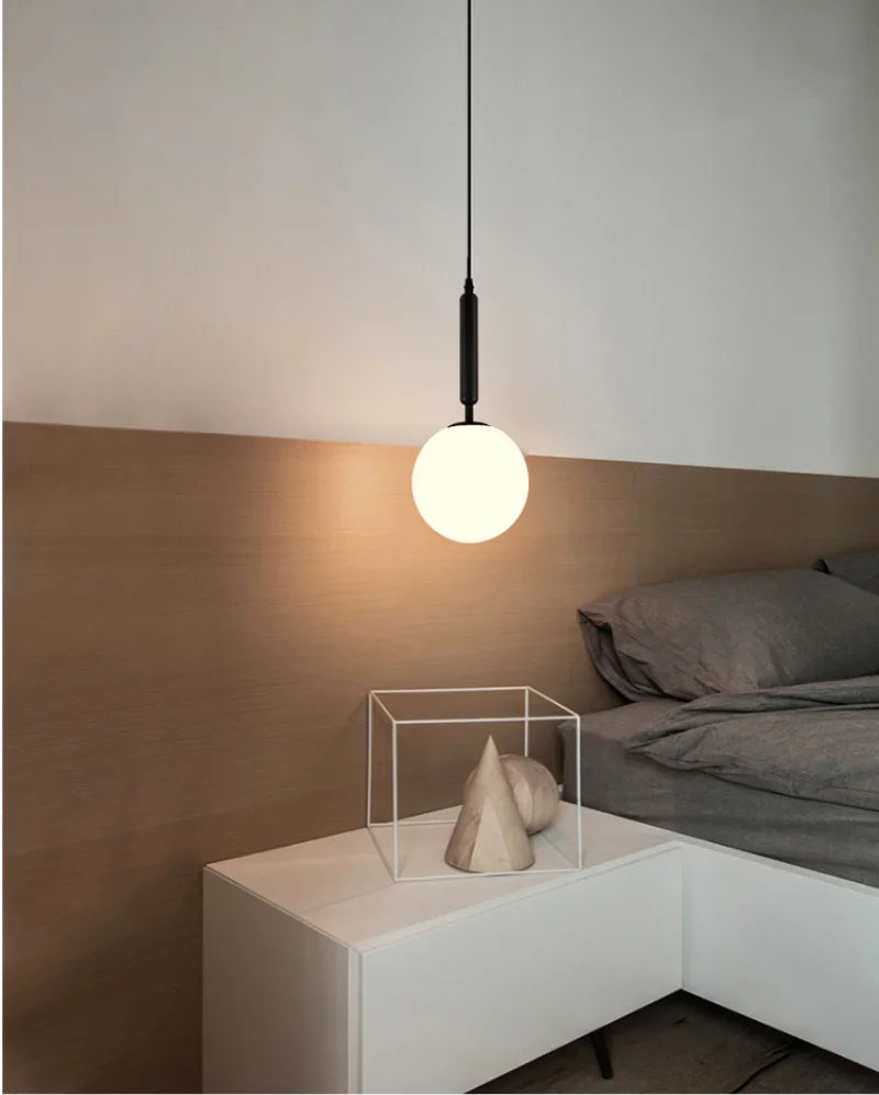 Nordic Single Head Glass Ball LED Chandelier