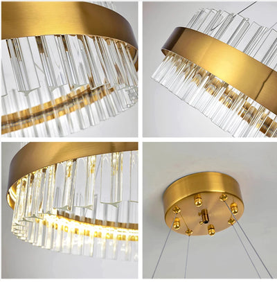 Modern LED Crystal Pendant Lamp - Bedroom Living Room Ceiling Light, Hotel Crystal Chandelier