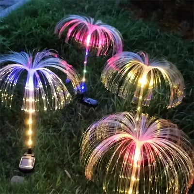 Solar Jellyfish Garden Light Outdoor Waterproof LED Lamp for Pathway Lawn Wedding and Christmas Décor