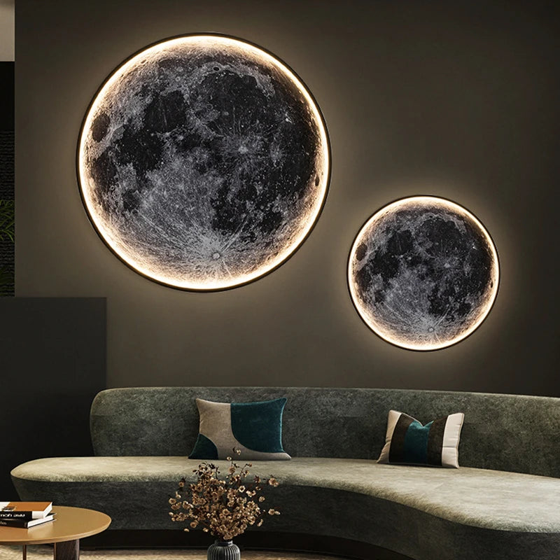 Modern 3D Moon LED Wall Lamp - Enchanting Home Decor Lighting for Living Room and Bedroom