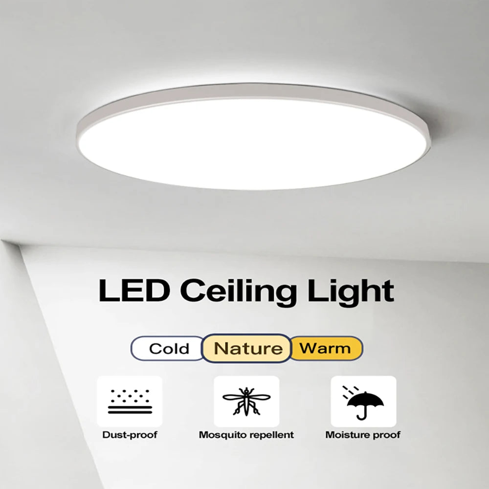 Modern LED Ceiling Lamp – 18W/24W/36W/54W Round Lighting Fixture for Living Room, Bedroom, and Kitchen