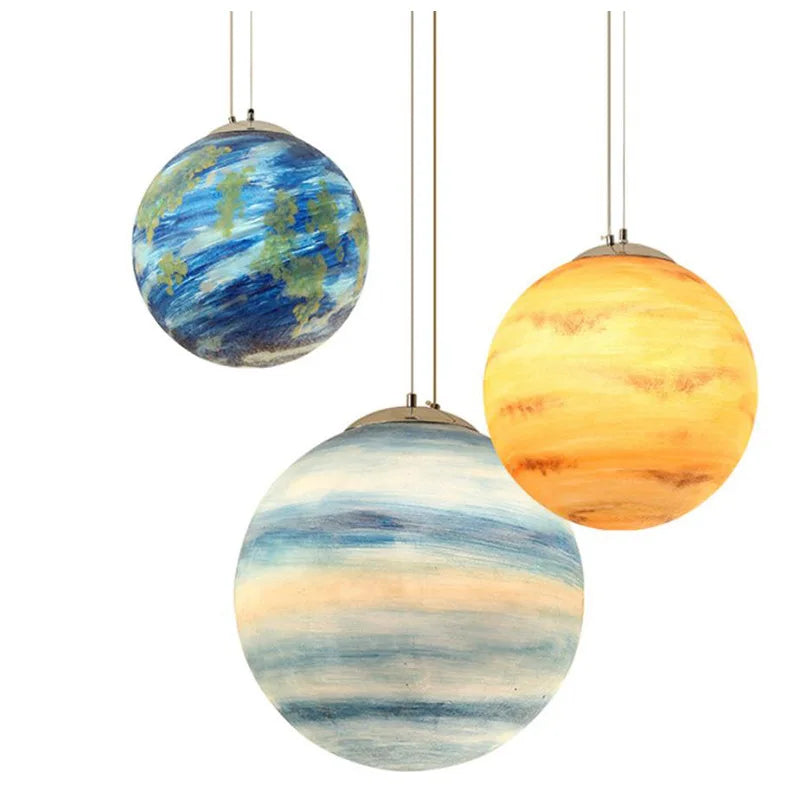 Illuminate Your Space with Nordic Planet Pendant Light for Children's Room