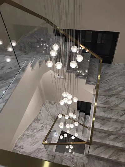 Modern Spiral Staircase Crystal Chandelier - LED Ceiling Light