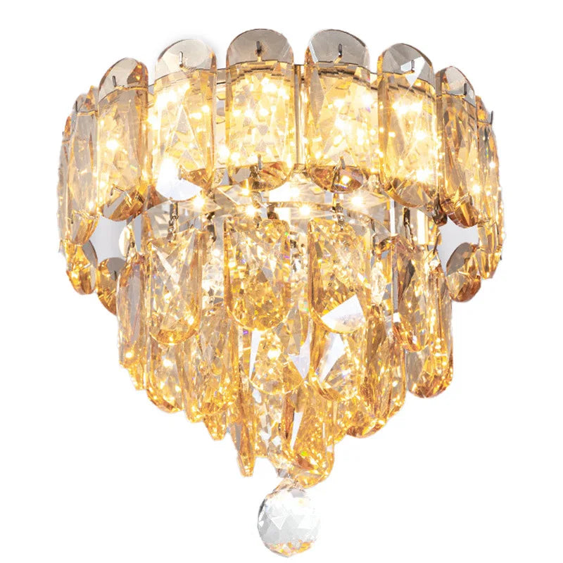 Modern Crystal Chandelier LED Bedside Lamp for Creative Interior Lighting