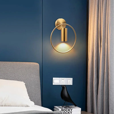 Luxurious LED Nordic Wall Lamp - Modern Brass Plating for Bedroom, Office, or Study