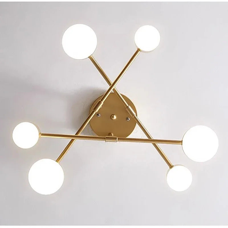 Modern LED Ceiling Chandelier - White 6-Head Hanging Lamp for Dining, Living Rooms, Bedroom