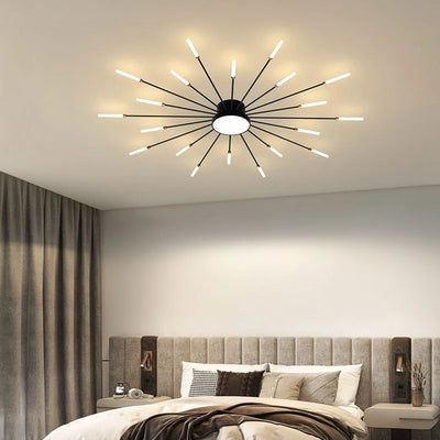 Modern LED Ceiling Lamp Fireworks Full Star Golden Ceiling Light Living Room Decor led Fixture