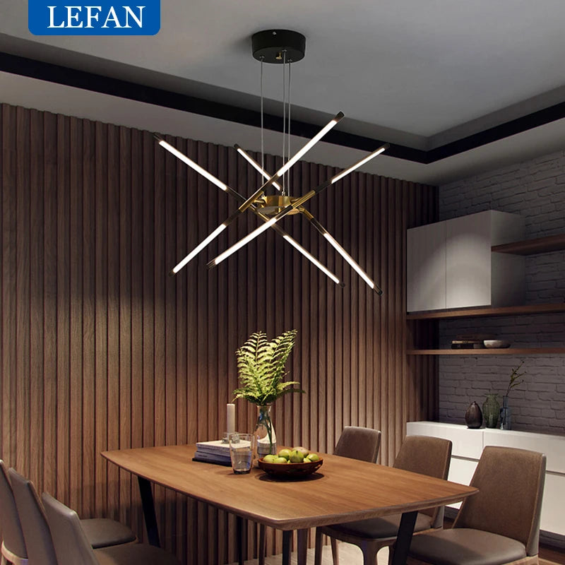 Modern LED Ceiling Pendant Lamp for Living Room Dining Bedroom Kitchen - Remote Hanging Chandeliers Interior Lighting Fixture