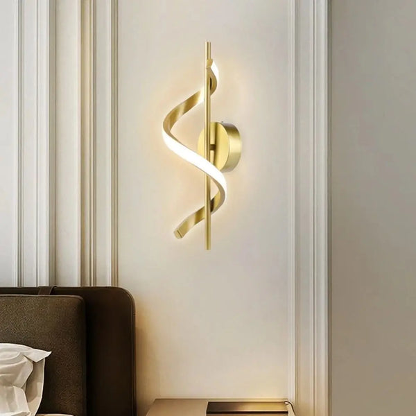Modern Spiral LED Wall Lamp for Bedroom, Living Room, Hallway & Bedside Lighting