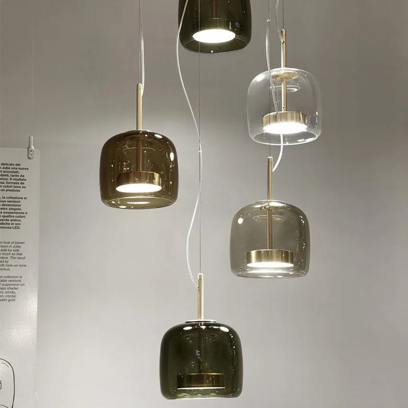 Nordic Glass Designer LED Pendant Lamps: Gold Accents Perfect for Dining Room, Bedroom, Kitchen Chandelier