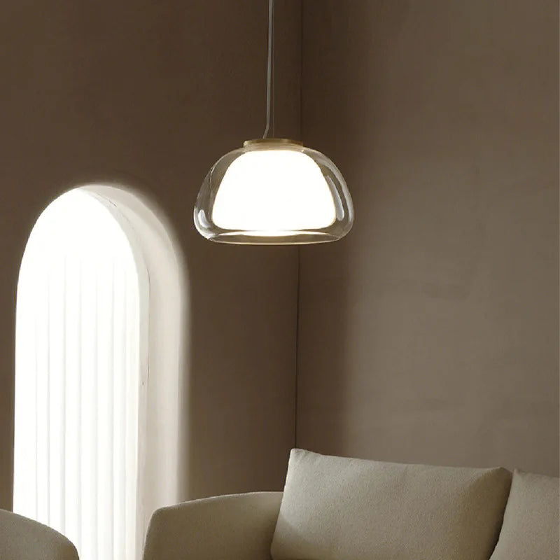 Modern Danish Charm: Dimmable LED Chandelier in Cream & Aluminum for Any Room