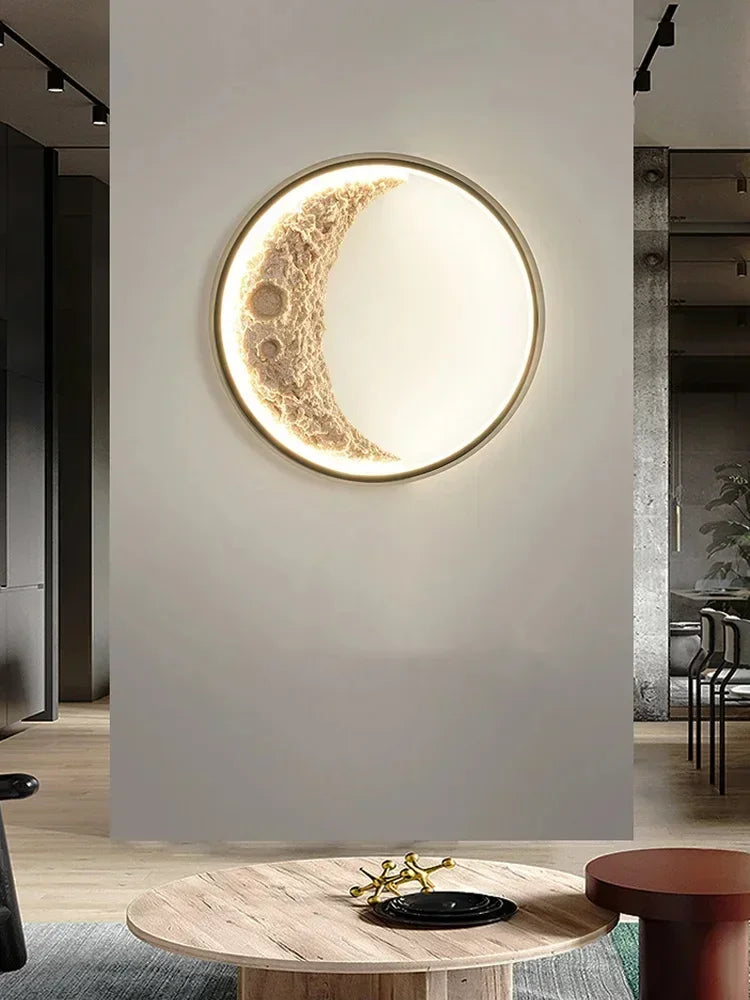 Modern Simple Moon LED Wall Lamps: Ideal for Indoor and Outdoor Lighting