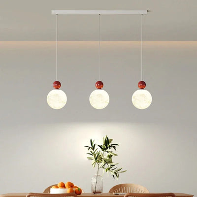 Modern LED Ceiling Pendant Lights - White Lunar Chandelier for Living Room, Dining Room, Bedroom