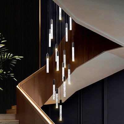 Modern Home Decoration Crystal Chandelier Stair Pendant Lamp Living Room Pendant Lights Interior Lighting