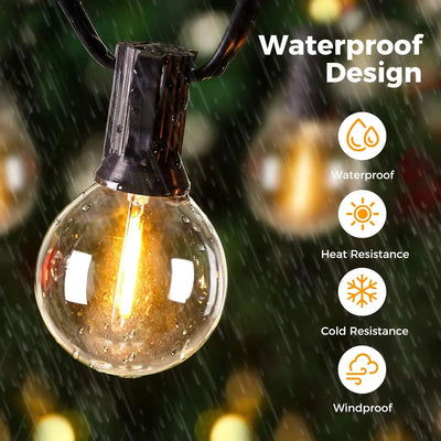 G40 LED Globe String Lights Outdoor Waterproof IP65 Plastic Bulbs for Garden Wedding and Christmas Décor