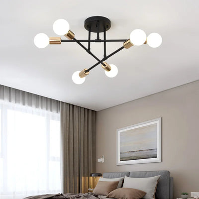 Modern Sputnik Ceiling Chandelier Hanging Lamp, Lustre Light Fixture - Perfect for Home Living, Dining Room Decor