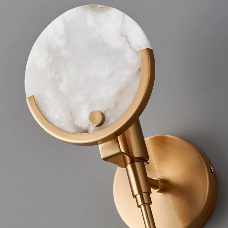 Modern Gold Marble Wall Lamp - Elegant LED Lighting Fixture for Various Indoor Spaces