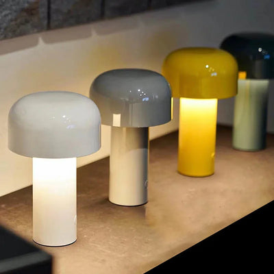 Italian Mushroom Touch Rechargeable Night Lamp - Contemporary Wireless Desk and Bedroom Light