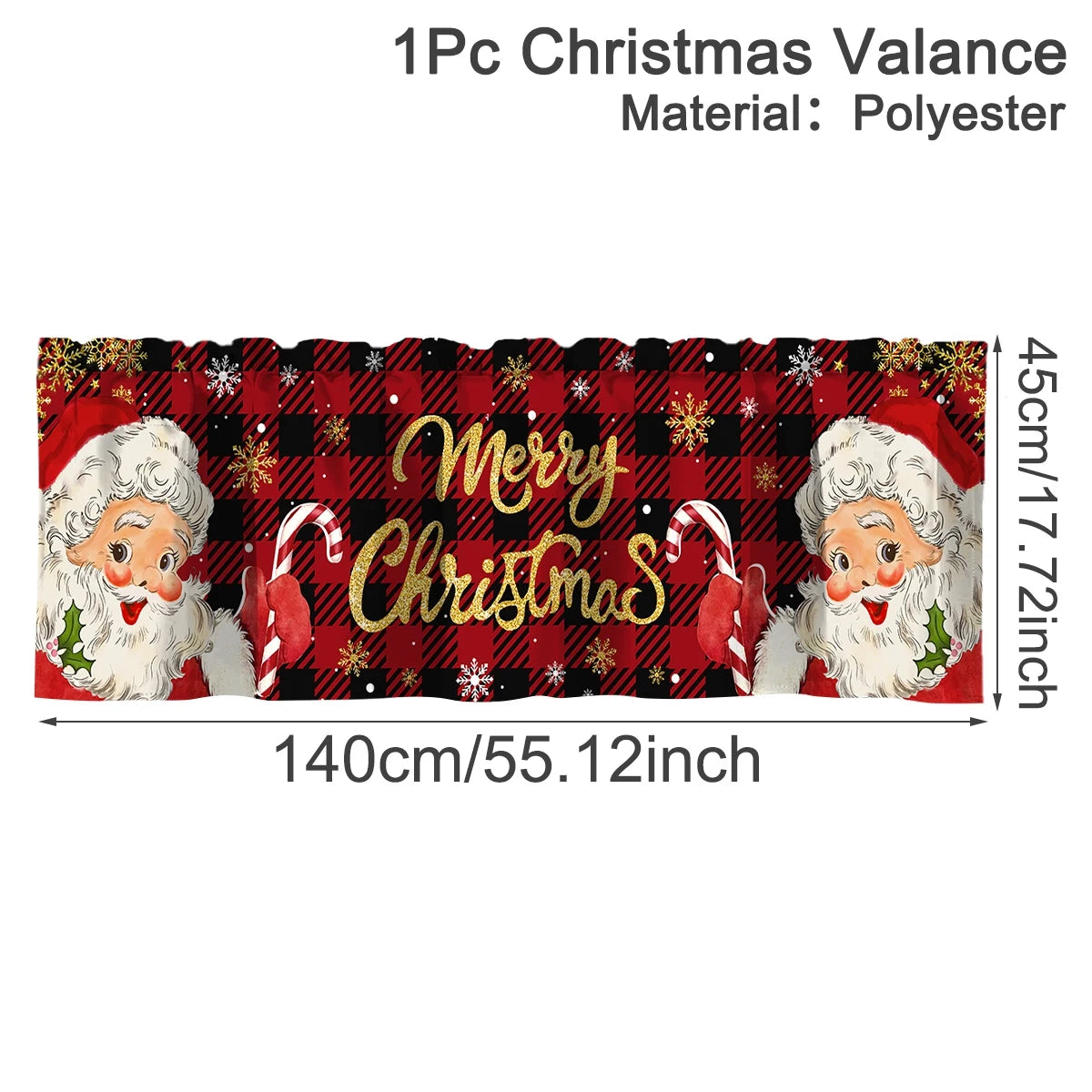 Christmas Short Curtains and Valances for Home Décor 2025–2026 Xmas Kitchen and Bedroom Window Decorations