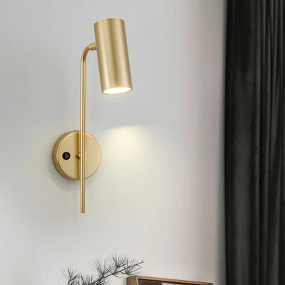 Modern Rotatable LED Wall Lamp - Adjustable Bedroom Bedside Light with Long Pole Switch