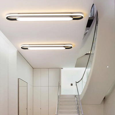 Modern Nordic LED Rectangular Ceiling Lights - Black Porch Corridor Chandeliers for Bedrooms Kitchen Living Room