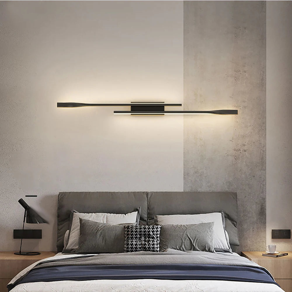 Long Strip Wall Lamp Luxury Lighting for Bedroom, Bedside, and Modern Nordic Living Room TV Wall