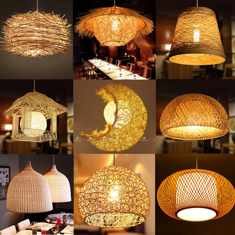 Handcrafted LED Rattan Chandelier - Bamboo Art for Home and Hospitality