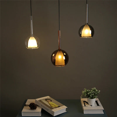 Contemporary Glass Pendant Lights - Sleek LED Loft Lamps for Living Room, Cafe, Kitchen, and Restaurant Decor