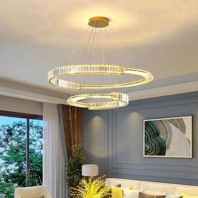 Modern Crystal Chandeliers Indoor Lighting Ceiling Lamp with LED Hanging Lights for the Living Room and Indoor Lighting