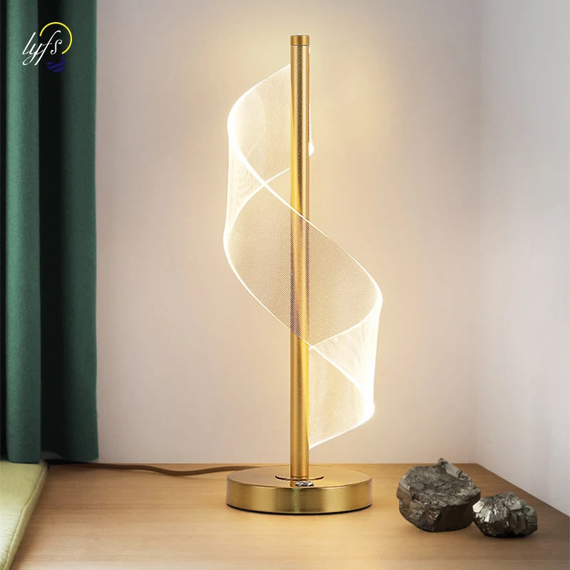 Modern LED Table Lamp - Touch Switch, Dimmable Bedside Light for Bedroom, Living Room, Hotel