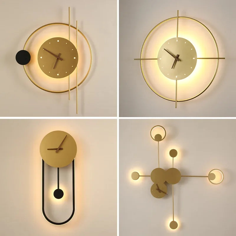 Modern LED Wall Sconce with Integrated Clock: Form and Function Combined