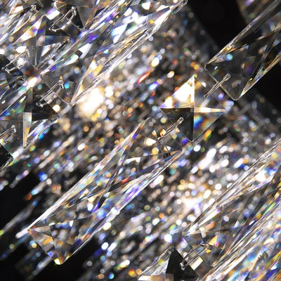 Italy Designer Luxury Chrome Chandelier K9 Crystal for Dining Room Hotel Hall Villa Bar Round Long Hanging Light Fixture Decor