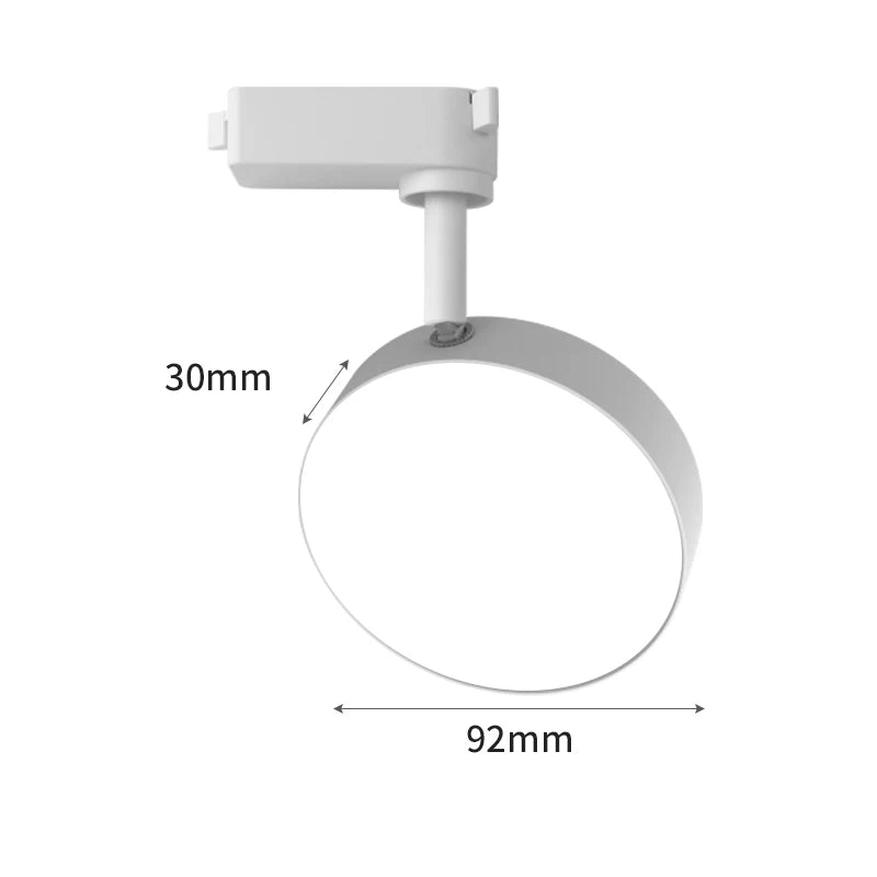 Aluminum 360° Adjustable Round LED Track Light Light for Clothing Stores and Homes