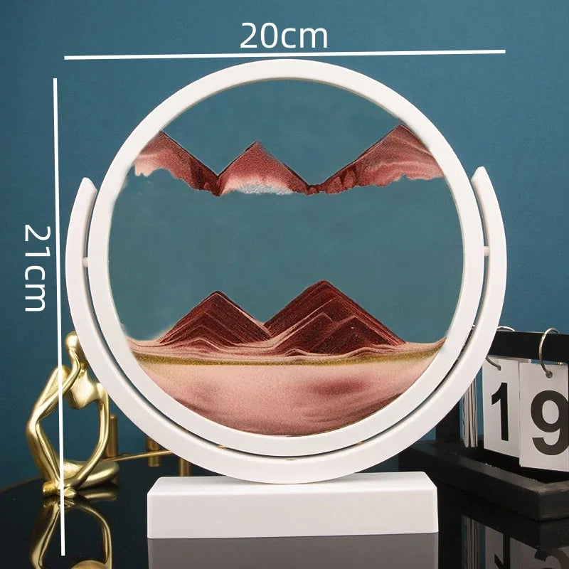 3D Moving Sand Art Hourglass with Handmade Glass Hourglass for Home Decor & Gifts