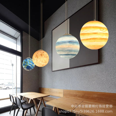 Illuminate Your Space with Nordic Planet Pendant Light for Children's Room