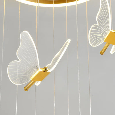 Nordic Butterfly Luxury Chandeliers - Adjustable Pendant Lights for Living Room and Bedroom