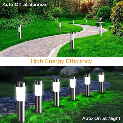 Stainless Steel Solar Pathway Lights – Bright LED Outdoor Garden Lights for Walkways and Driveways