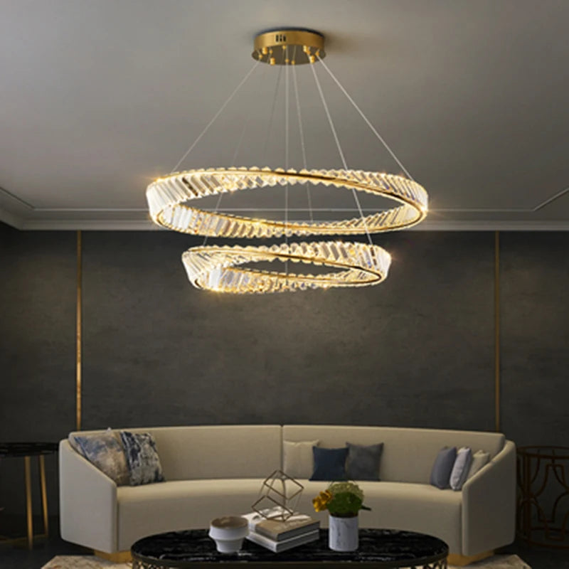 Modern Round Crystal Chandelier - Ceiling Pendant Lights for Indoor Lighting Fixture