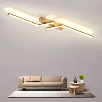 Modern LED Line Ceiling Lamp for Living Room, Dining Room, Bedroom, Study, and More