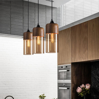 Nordic Charm Meets Modern: Dimmable LED Chandelier with Wood & White Shade