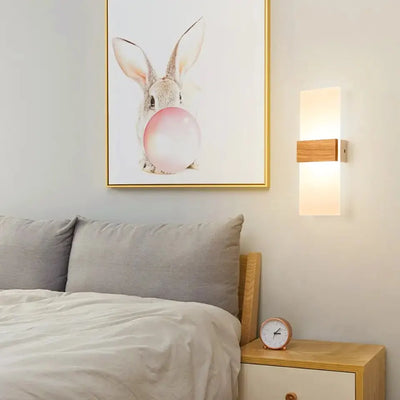 Modern Nordic LED Wooden Wall Lamp - Elegant Acrylic Accent for Bedroom, Living Room, and More