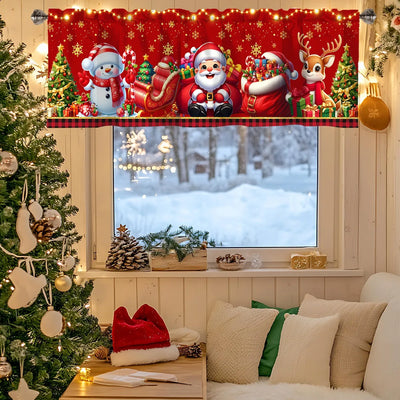 Christmas Short Curtains and Valances for Home Décor 2025–2026 Xmas Kitchen and Bedroom Window Decorations