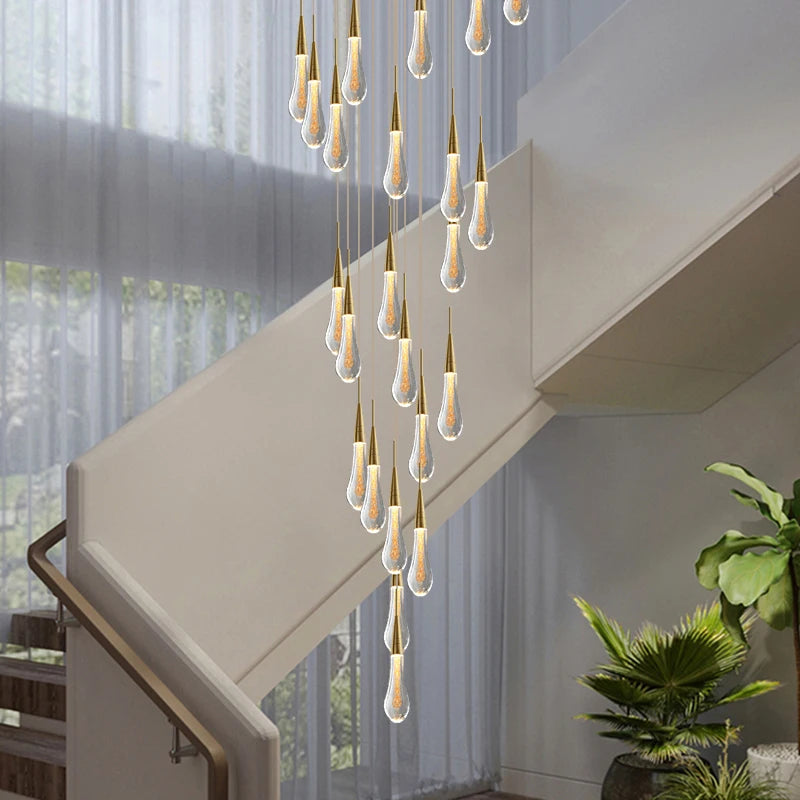 Crystal Tear Drop Ceiling Chandelier - Illuminate Your Space with Elegance