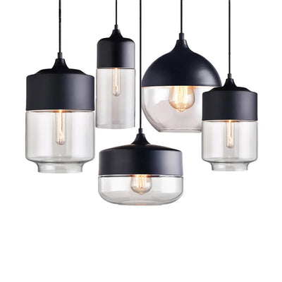 4 Style Modern Loft Glass Pendant Lamp for  for Kitchen Restaurant Cafe Bar Stylish LED Fixture