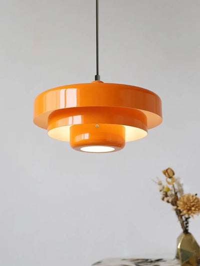 LED Retro Orange Pendant Lamp - Modern Chandelier for Dining Room & Cafe Decor