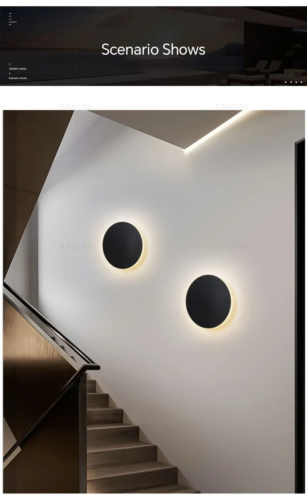 Modern LED Round Wall Lamps with Touch Switch – Minimalist Style for Interior Spaces