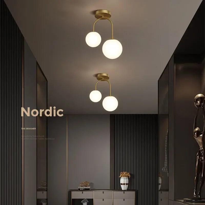 Nordic Glass Ball LED Ceiling Light: Perfect for Aisle, Corridor, Balcony, Hallway, Bedroom, Clockroom