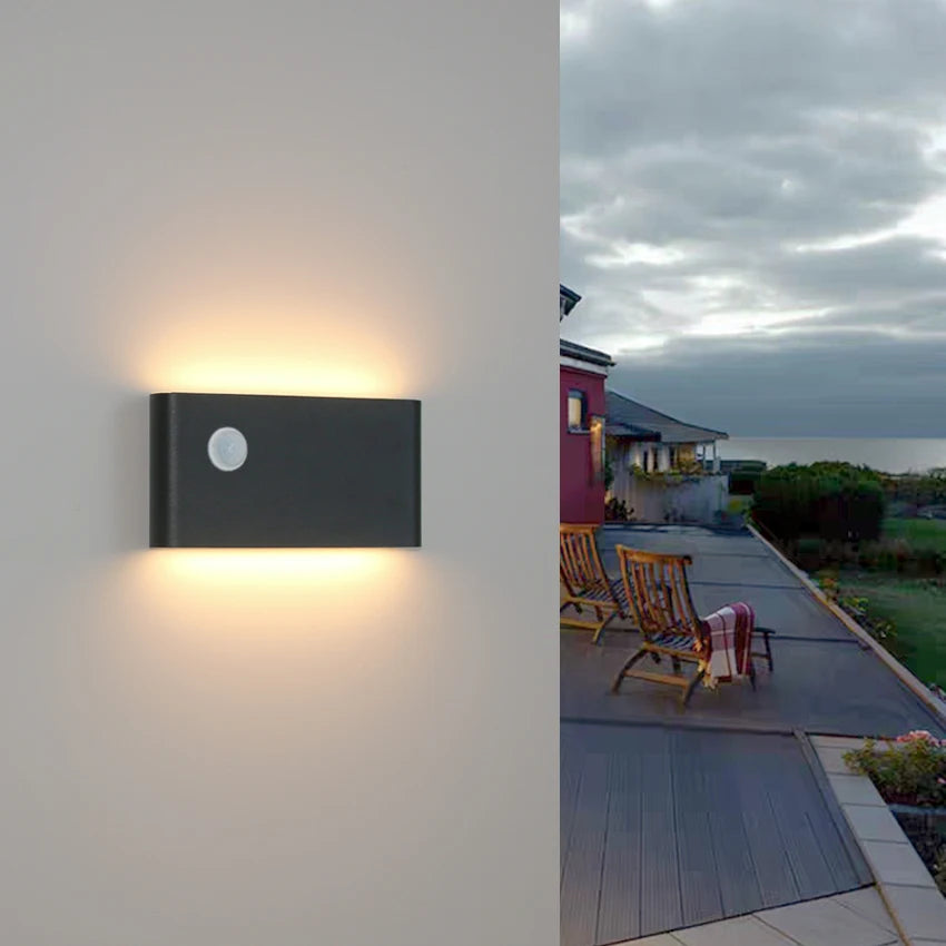 Modern LED Outdoor Motion Sensor Waterproof Wall Lamp - Garden and Courtyard Lighting